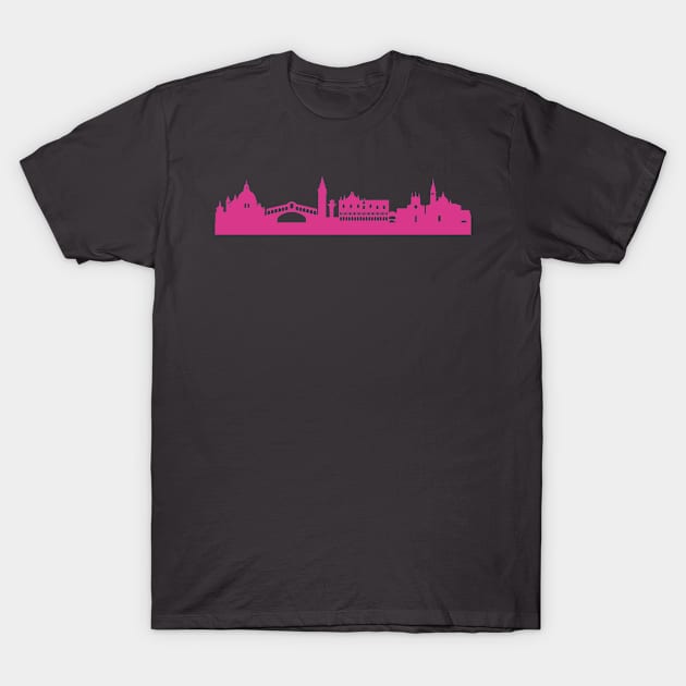 Venice skyline pink T-Shirt by 44spaces